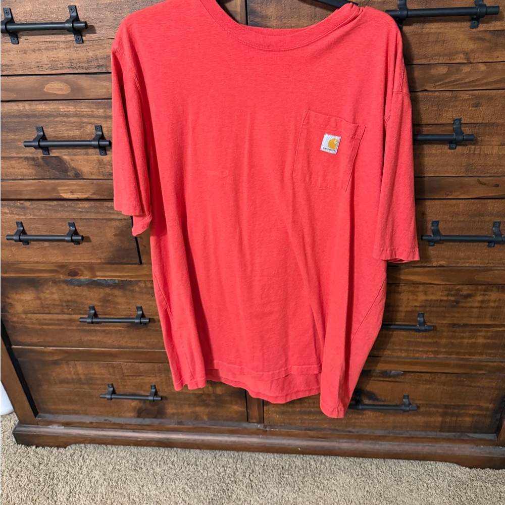Carhartt Red Short Sleeve Tee Casual Comfort